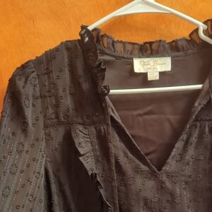 Julie Brown Elegant Black Ruffle Top